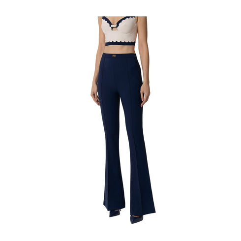 Elisabetta Franchi Pantaloni Pantalone Donna a zampa stretch Oltre mare P25 - ELISABETTA FRANCHIPA07951E2 - DC8 - 42 - Francavilla Moda